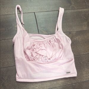 Hollister Light Pink Ruched Crop Top